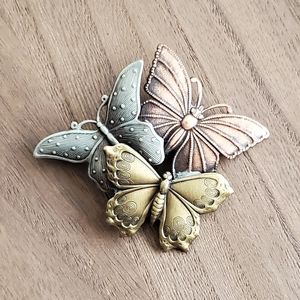 Vintage Butterfly Trio Brooch